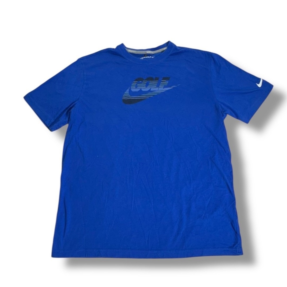 Nike Golf Sport DRI-Fit Mens XL Graphic Limited Edition Lock Up T Shirt Blue